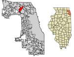 Cook County Illinois Incorporated and Unincorporated areas Mount Prospect Highlighted